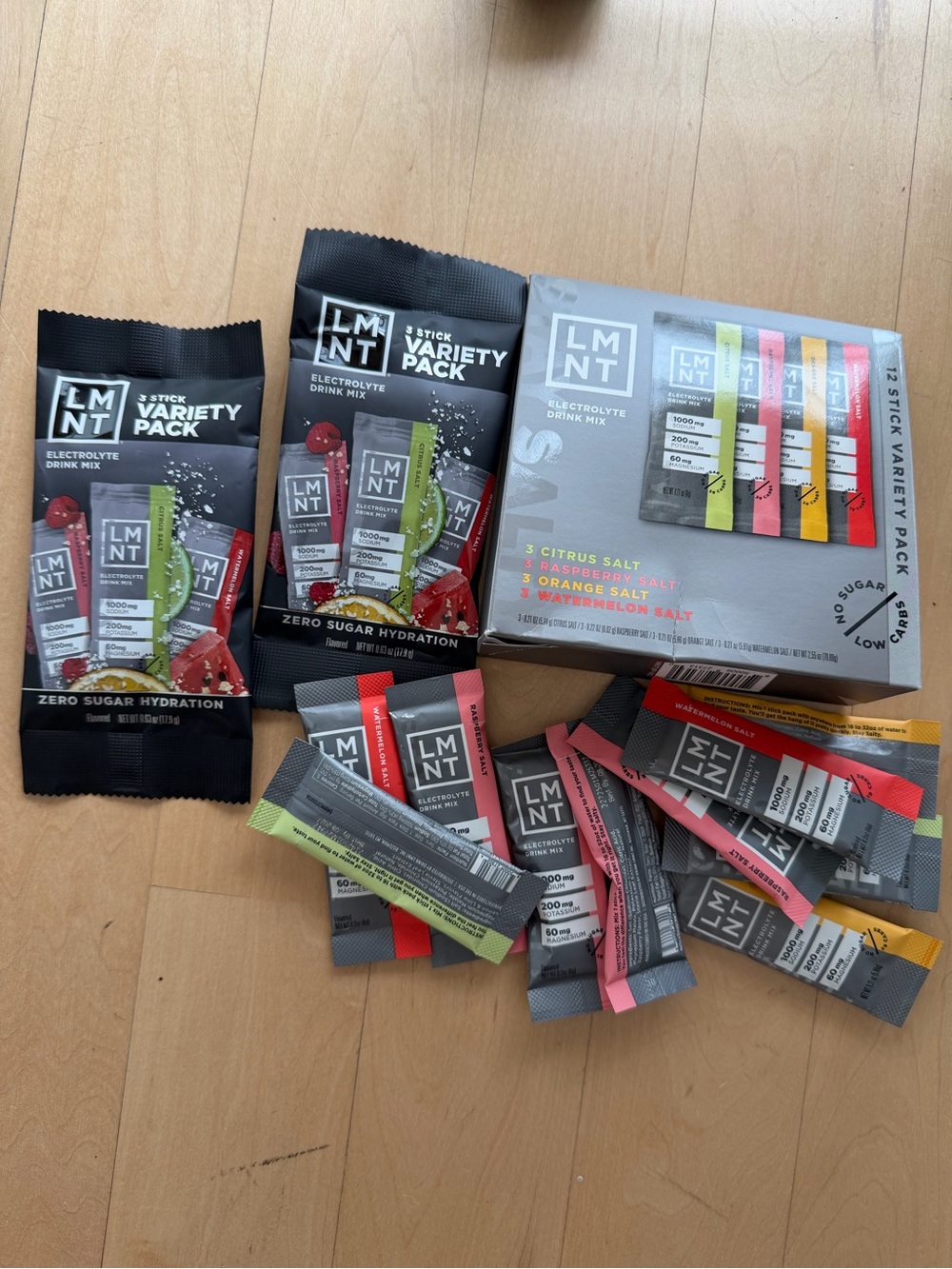 NEW LMNT Electrolyte Drink Mix Variety Pack - Multi-Color Sticks